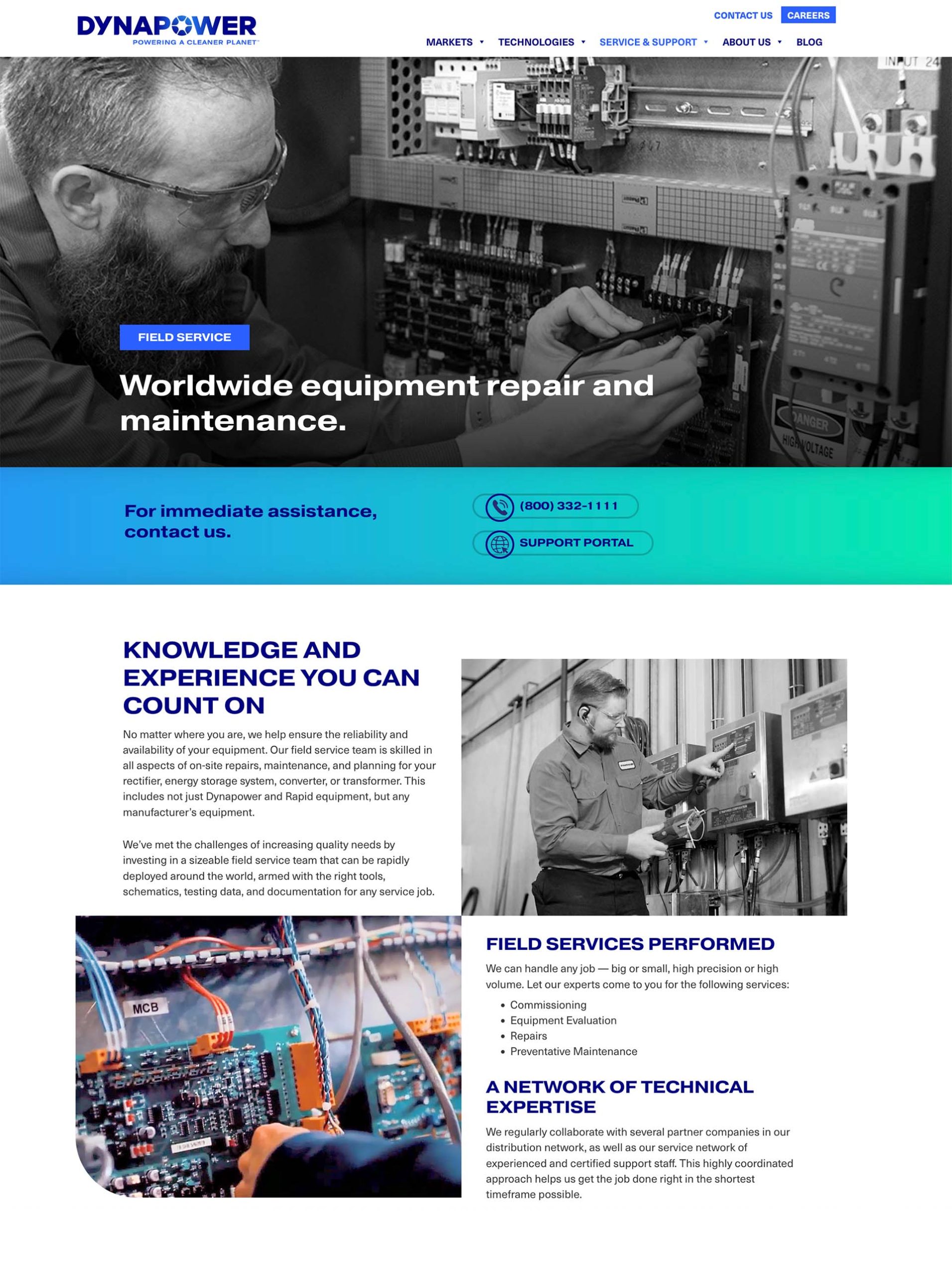 dynapower field service page
