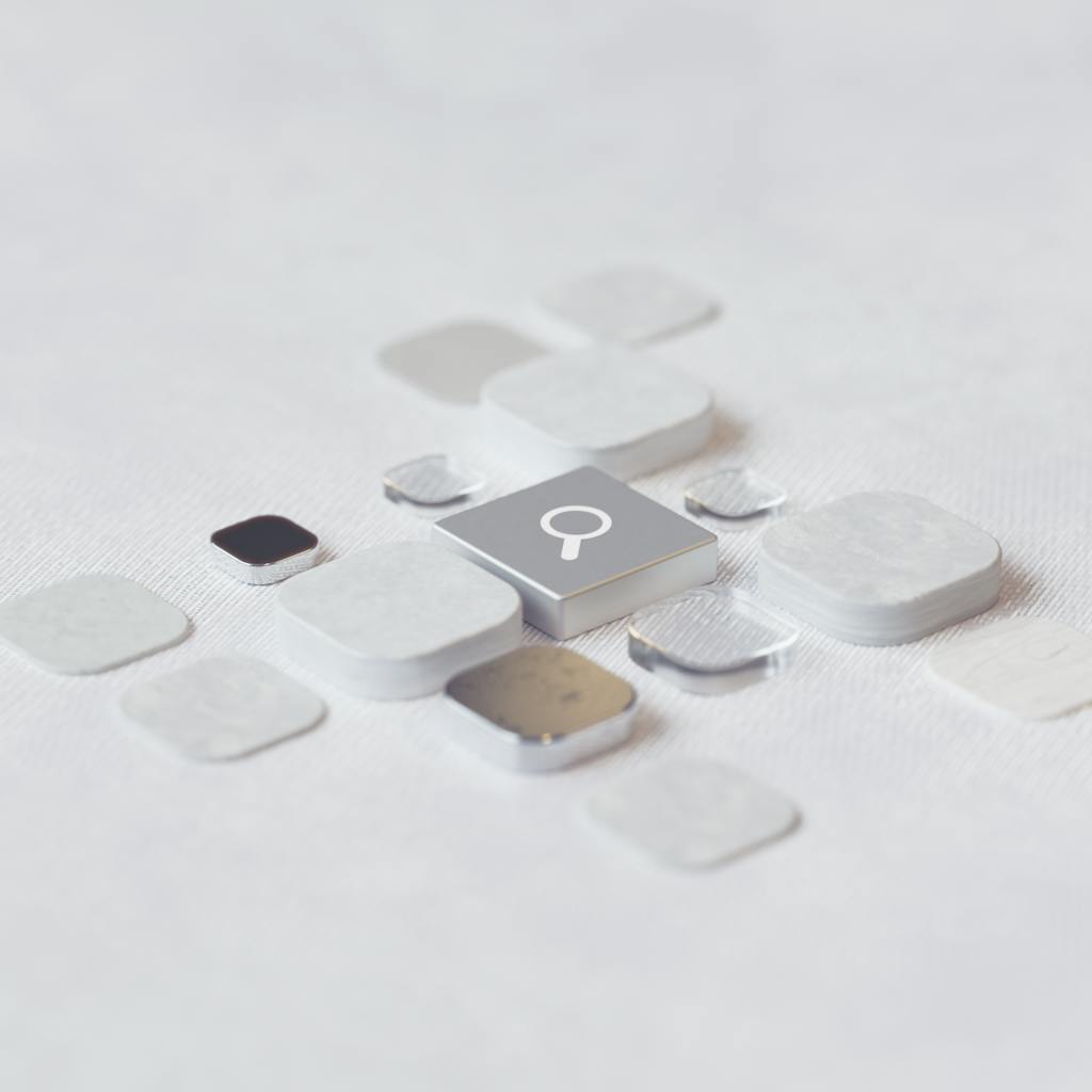Geometric abstract representation of AI technology with digital elements.