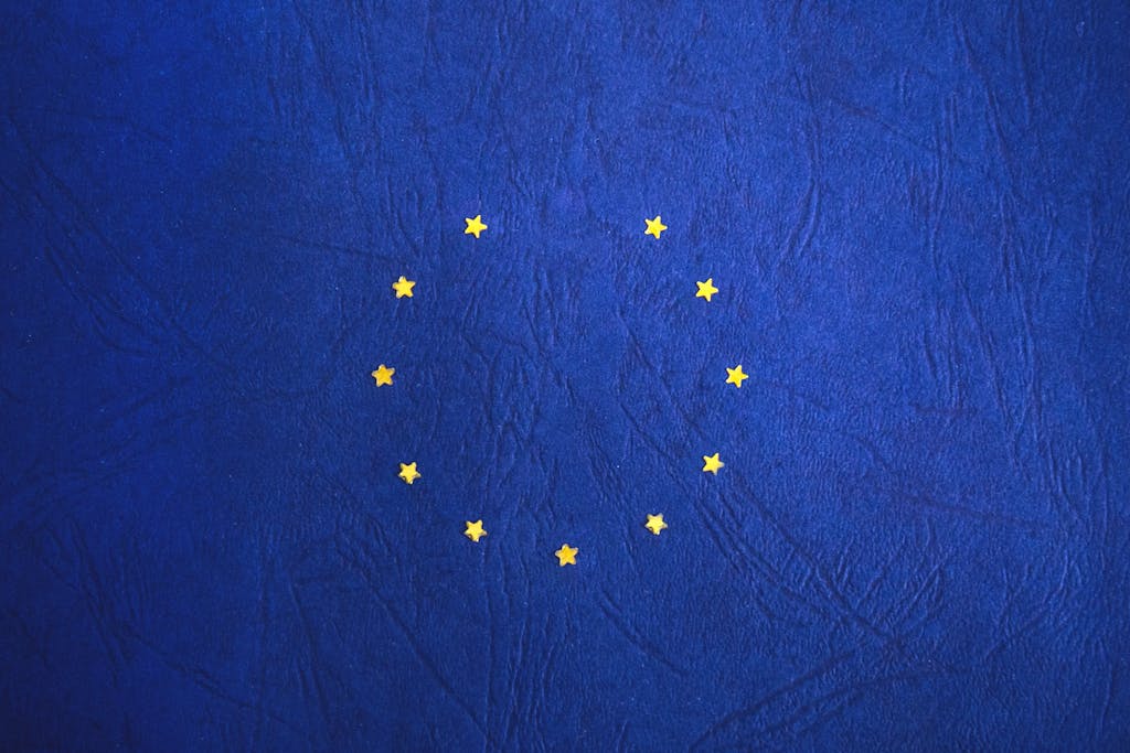 European Union flag with missing stars representing Brexit concept.