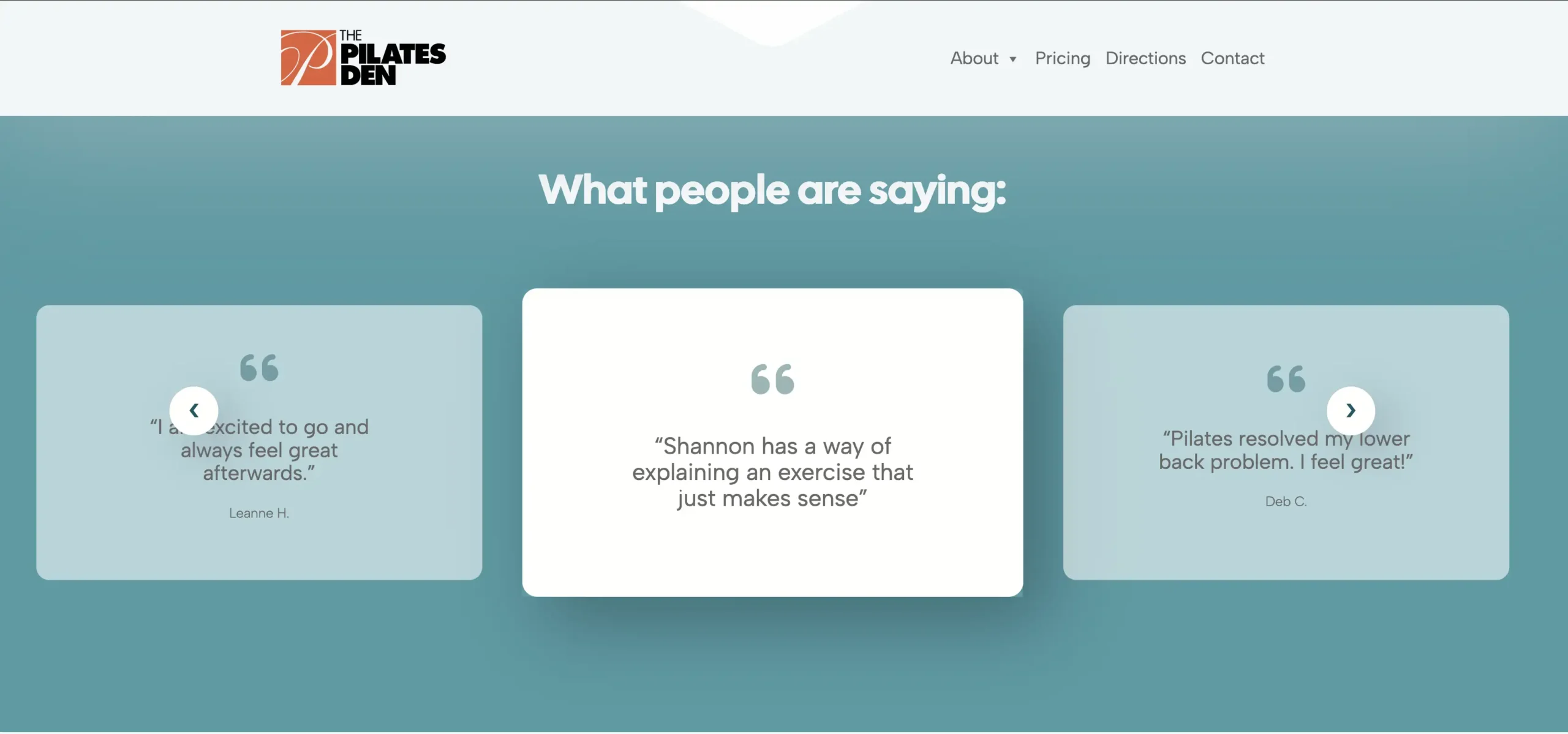 pilates den testimonials
