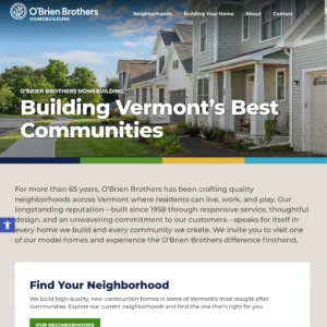 obhb homebuilding website homepage screenshot